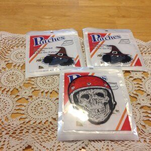 Crafts bundle, embroidered witch and skeleton sew-on & iron-on patches